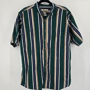 Links Edition Vintage Striped Button Up Shirt Mens Large Cotton